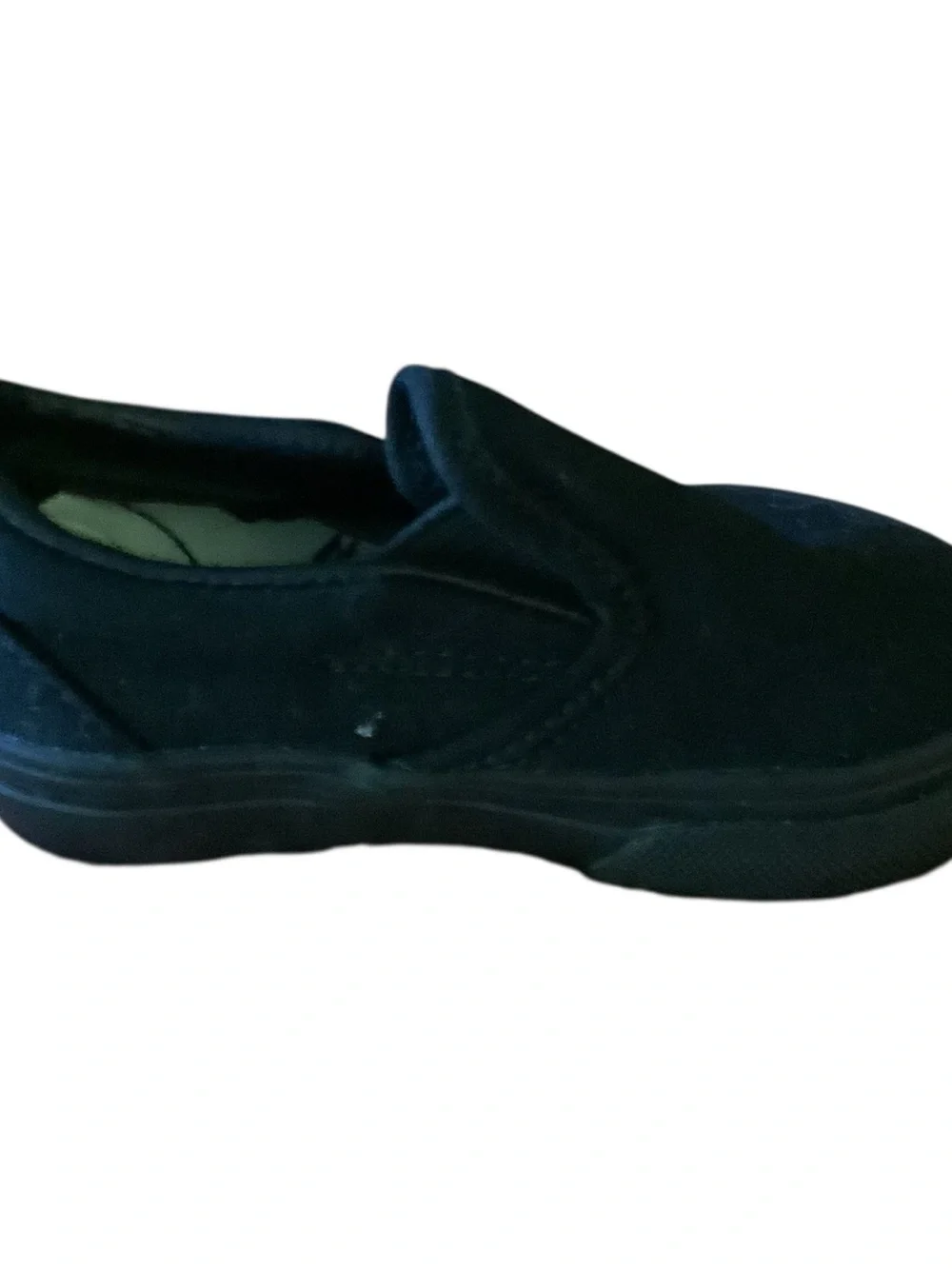 Vans Toddler Classic Slip-On Shoes – Black on Black – Size 4